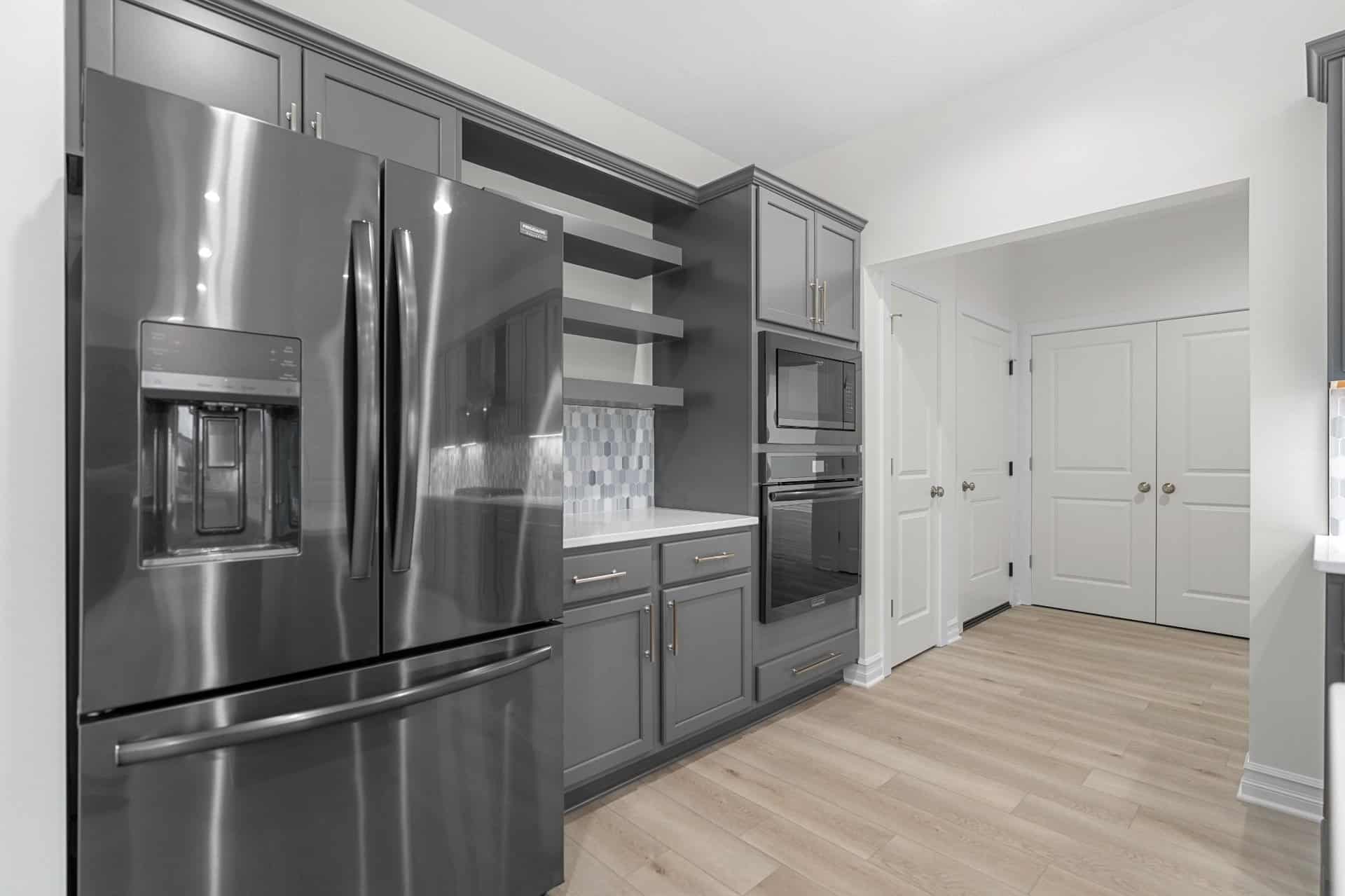 gray-cabinets-open-shelving-hartville-ohio-custom-builder