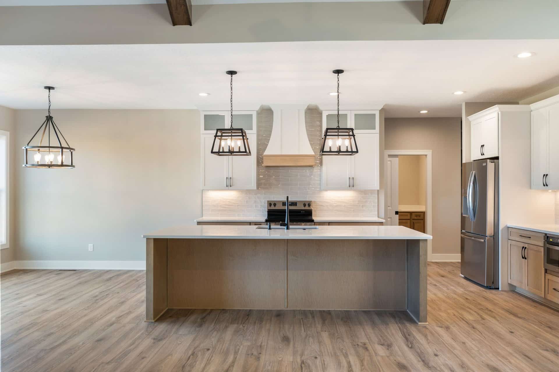 white-wood-kitchen-exposed-beams-portage-county-builder